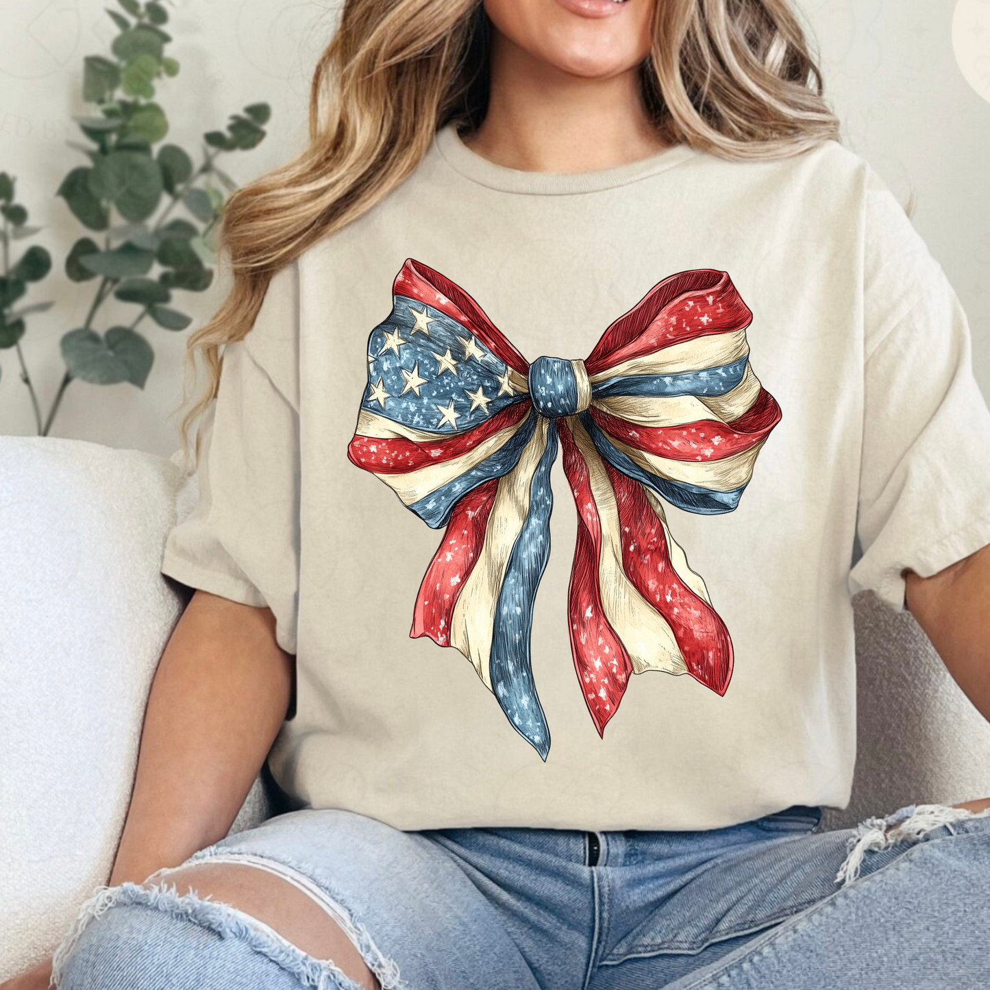 Patriotic Bow Unisex T-Shirt - 4th of July Style