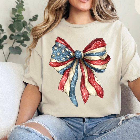 Patriotic Bow Unisex T-Shirt - 4th of July Style