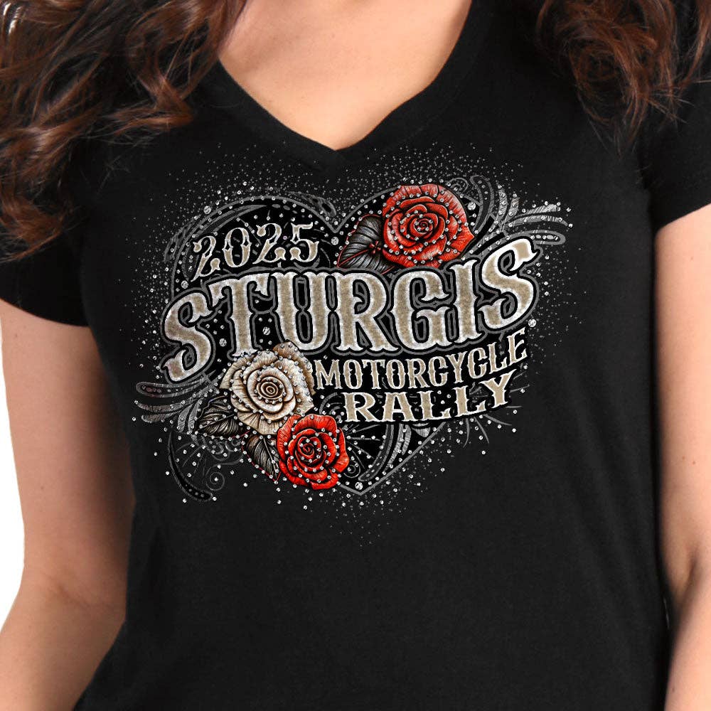2025 Sturgis Motorcycle Rally Wings Ladies Tee