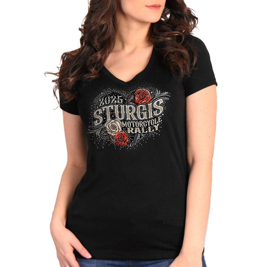 2025 Sturgis Motorcycle Rally Wings Ladies Tee