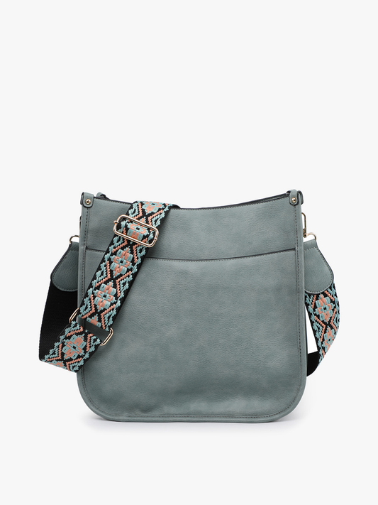 M1977 Chloe Crossbody with Guitar Strap: Teal